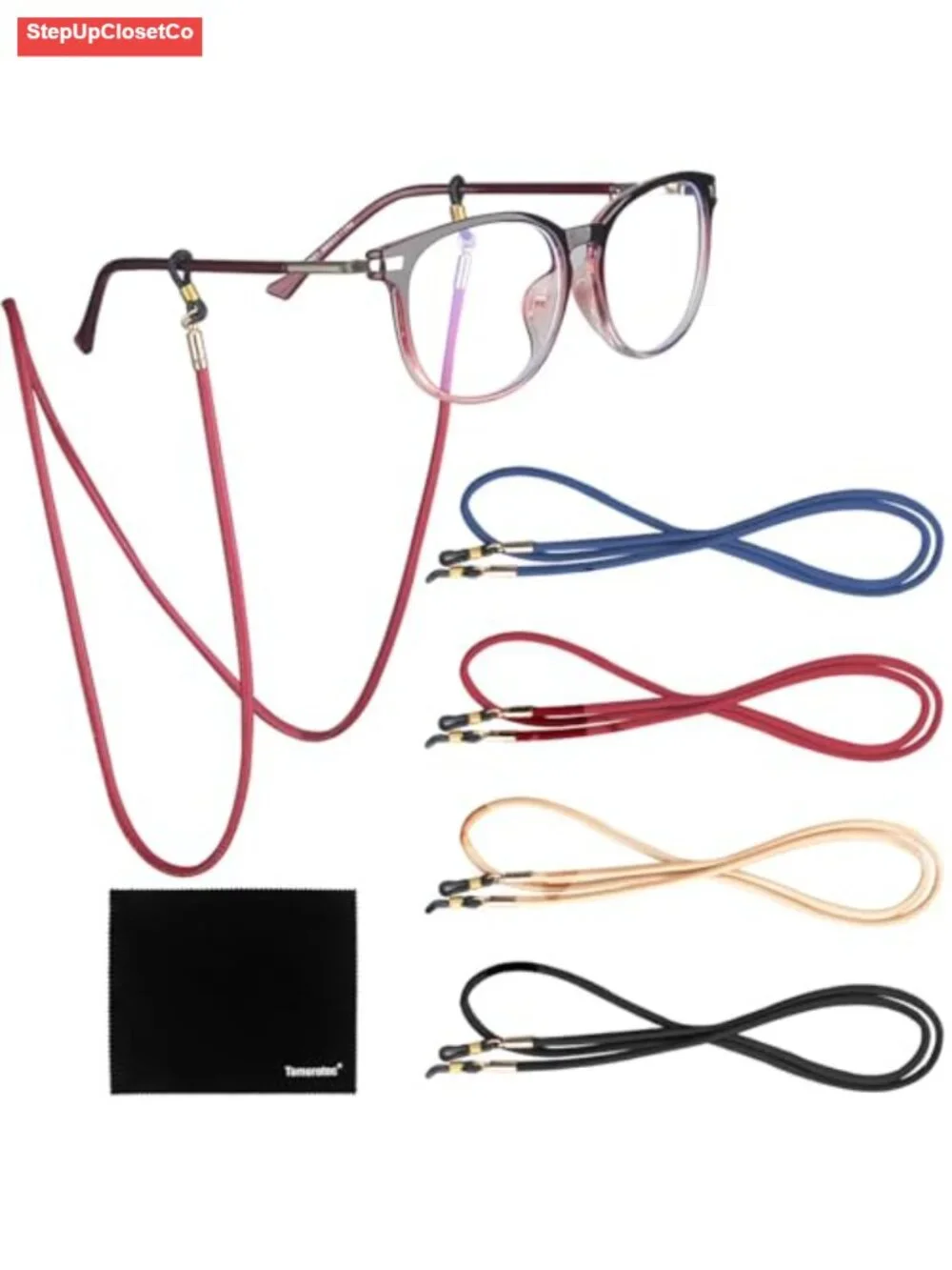 PU Leather Eyeglass Retainer Glasses Strap for Men Women 4 Pack